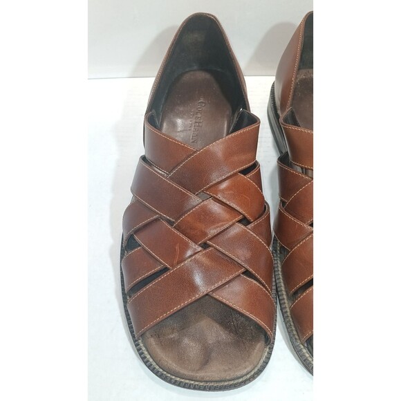Vtg COLE HAAN Country Leather Fisherman Sandal Shoe Mens 12 Quiet Luxury Preppy